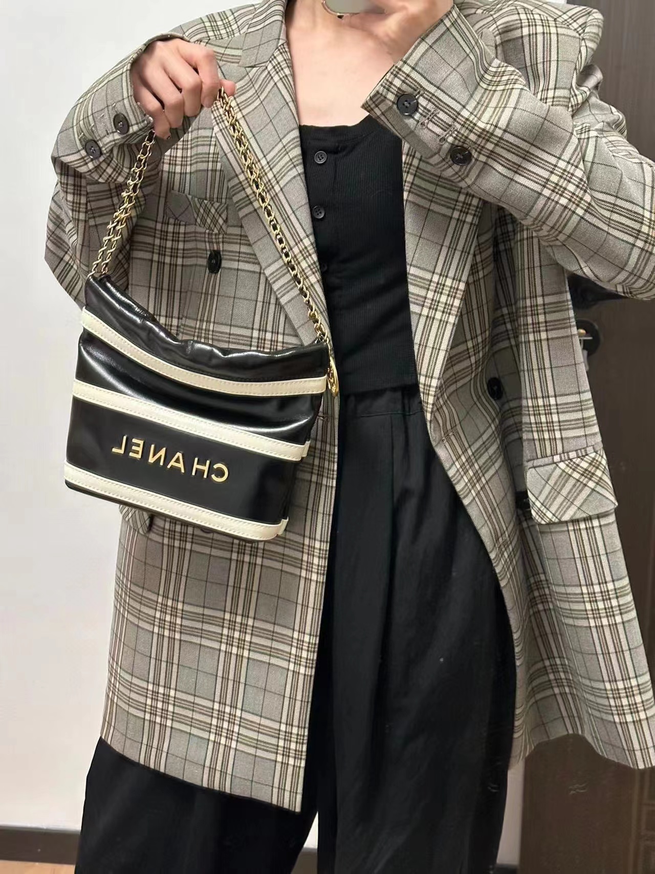 CHANE1  カラーブロック ショッピングバッグ【50％割引+送料無料】