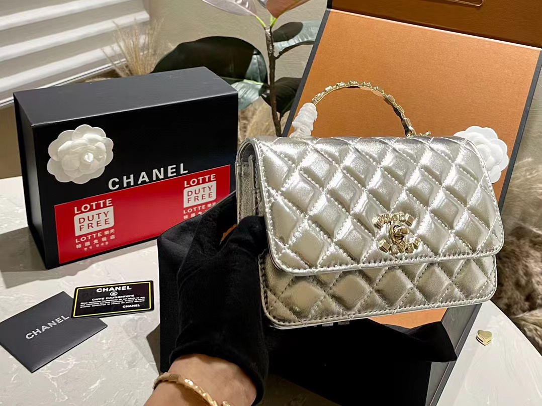 CHANE1 ダイヤモンドハンドル ショルダー クロスボディバッグ。【50％割引+送料無料】