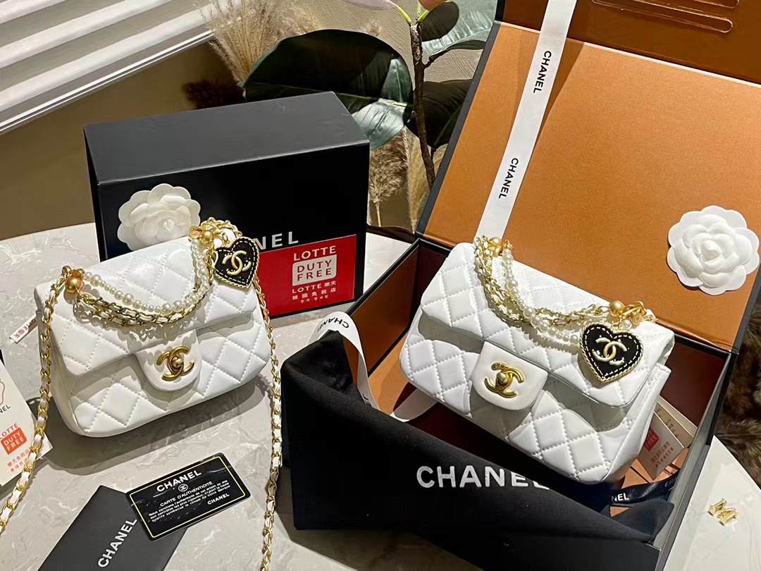 CHANE1 パールハートチェーンショルダークロスボディバッグ【50％割引+送料無料】