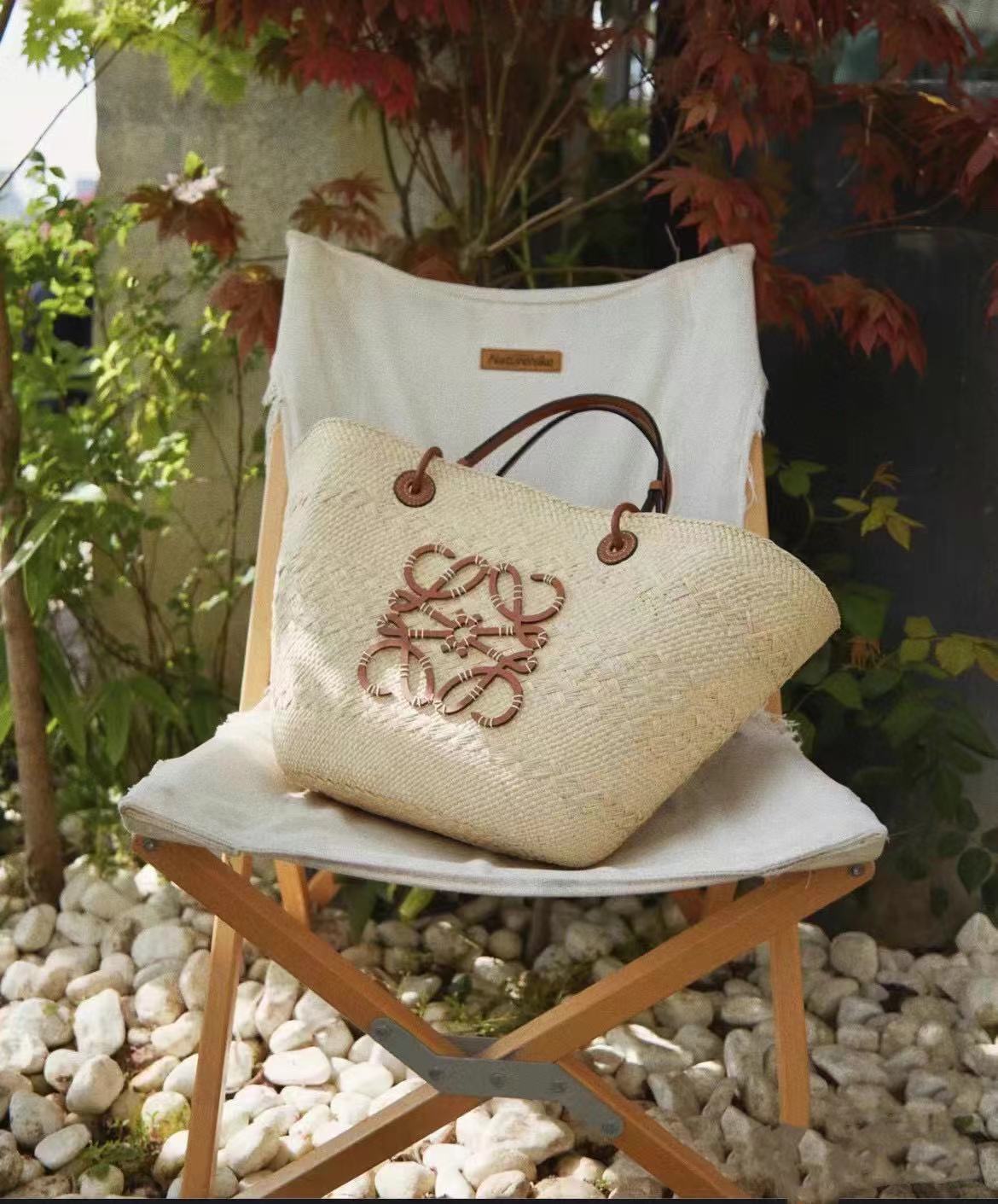 L0WEW アプリコットストローバッグ【50％割引+送料無料】