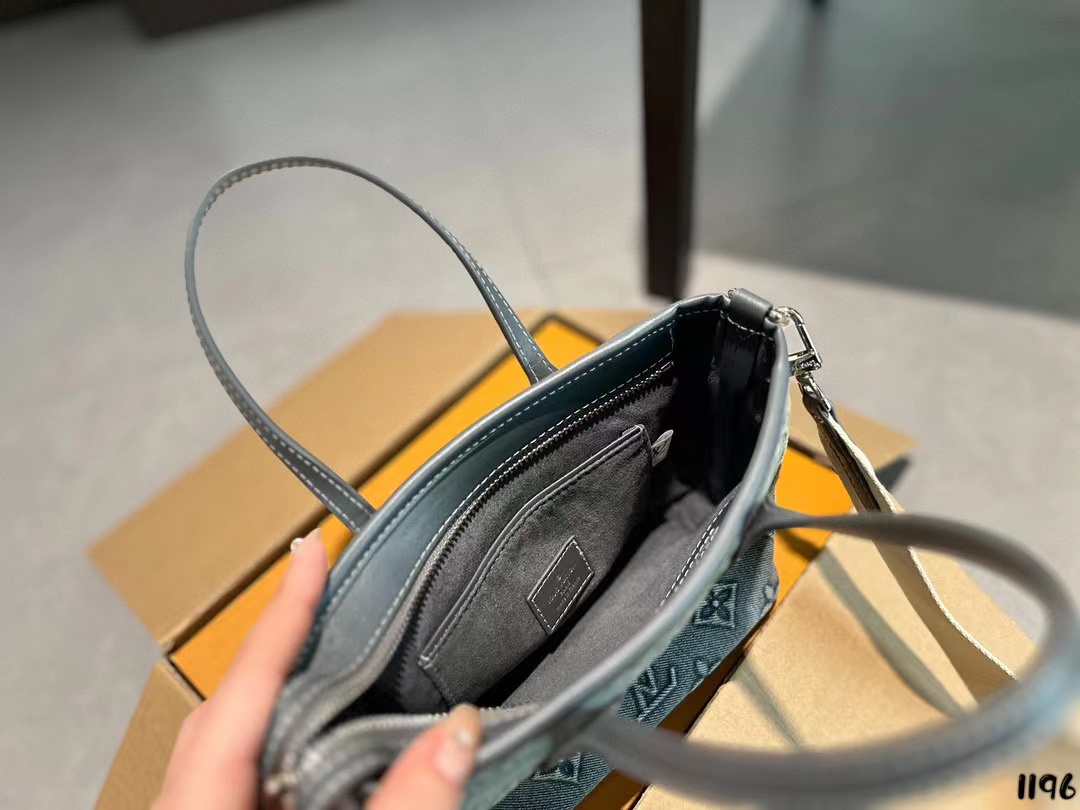LV エンブロイダリー デニム ハンドバッグ【50％割引+送料無料】