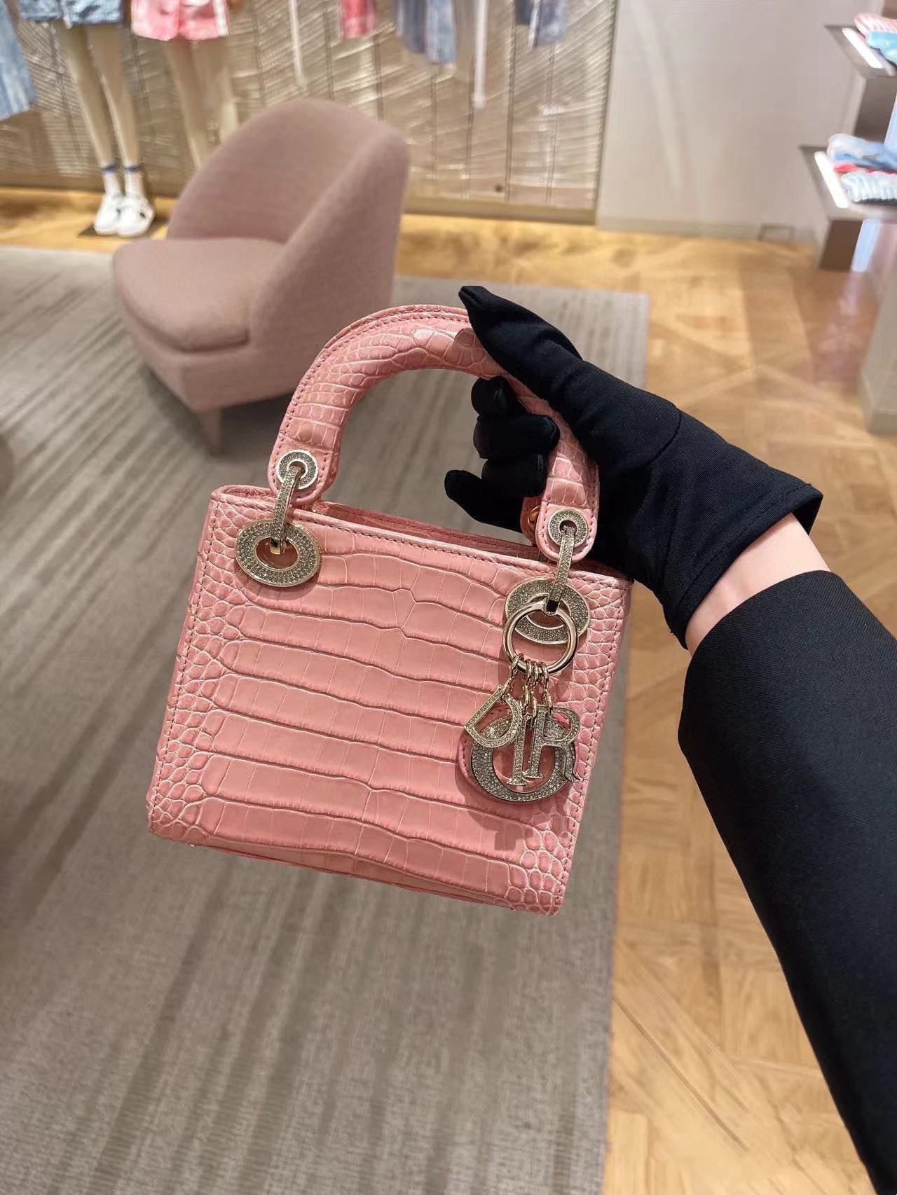 DI0R Lady クロコダイルプリント ハンドバッグ【50％割引+送料無料】