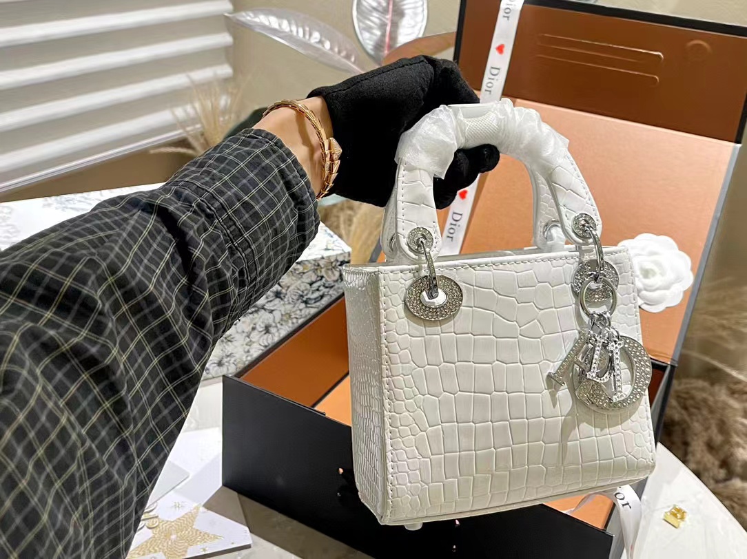 DI0R Lady クロコダイルプリント ハンドバッグ【50％割引+送料無料】