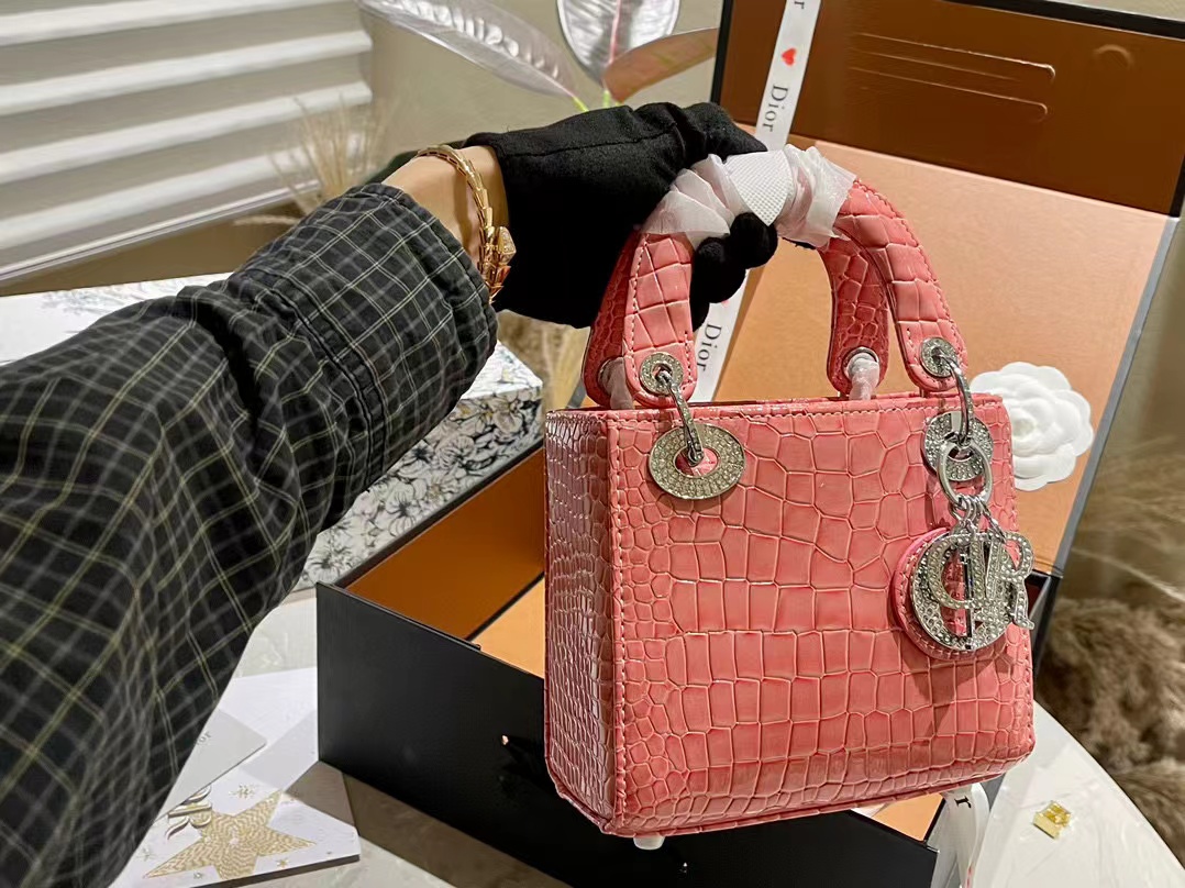 DI0R Lady クロコダイルプリント ハンドバッグ【50％割引+送料無料】