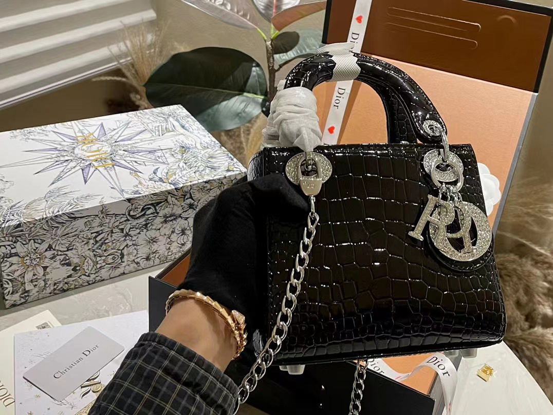 DI0R Lady クロコダイルプリント ハンドバッグ【50％割引+送料無料】
