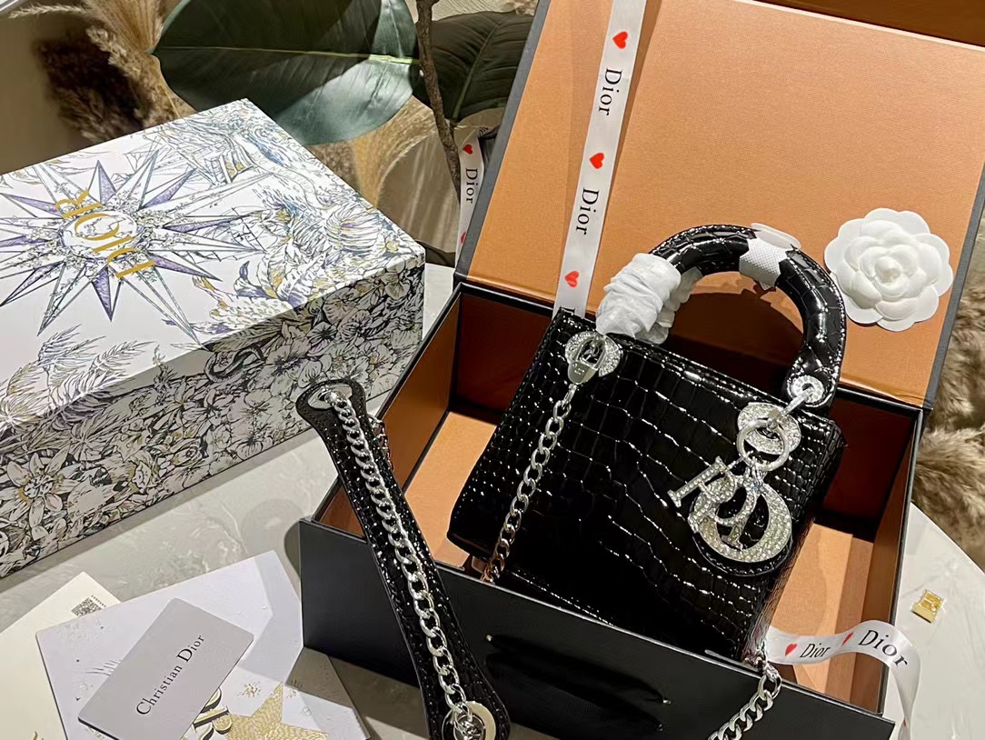 DI0R Lady クロコダイルプリント ハンドバッグ【50％割引+送料無料】