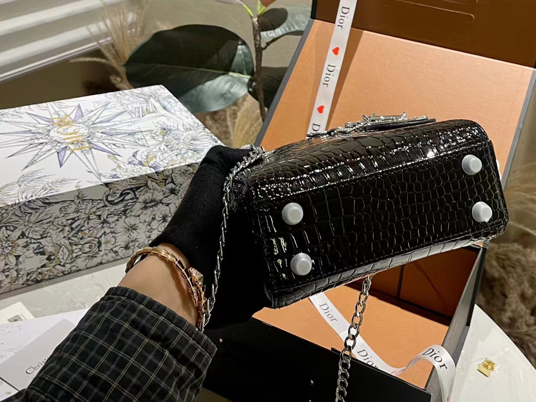 DI0R Lady クロコダイルプリント ハンドバッグ【50％割引+送料無料】