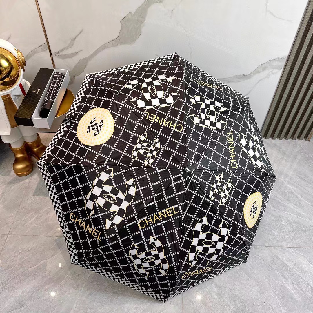 CHANE1 ダブルCプリント折りたたみ傘【50％割引+送料無料】