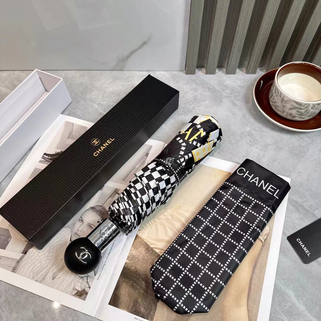 CHANE1 ダブルCプリント折りたたみ傘【50％割引+送料無料】