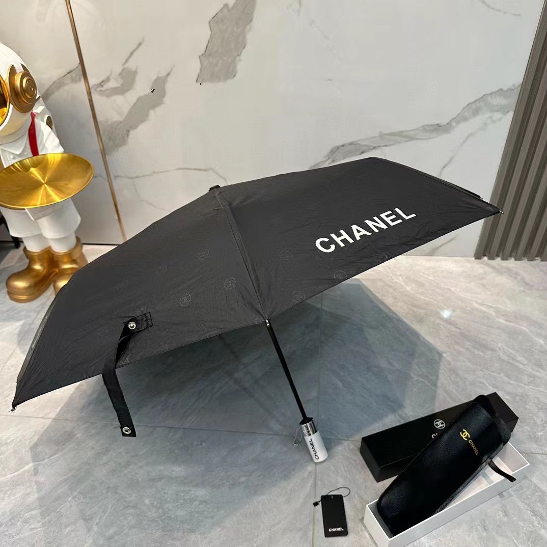 CHANE1 総ロゴ入りシンプル折りたたみ傘【50％割引+送料無料】