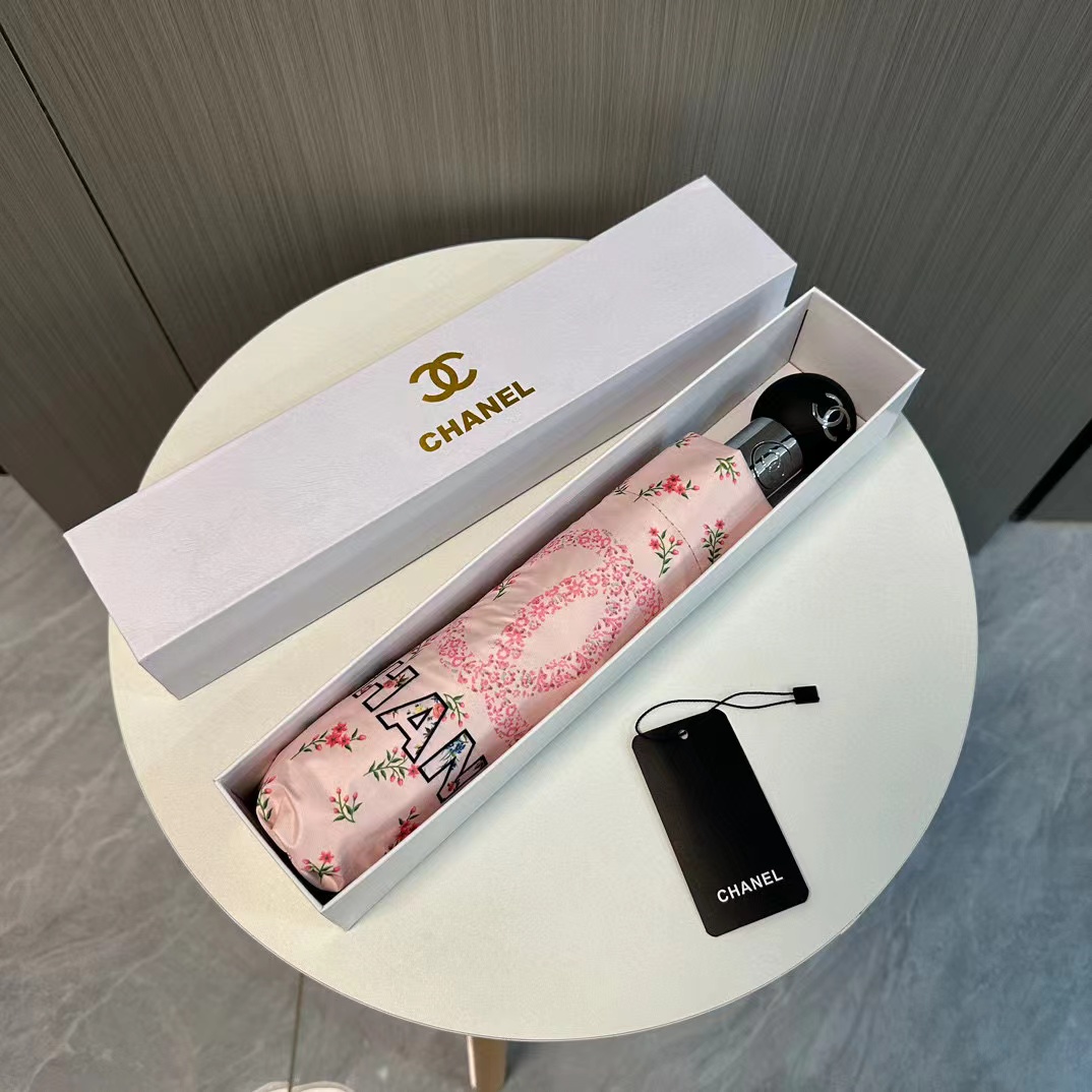 CHANE1 ビッグロゴ 小花折りたたみ傘【50％割引+送料無料】