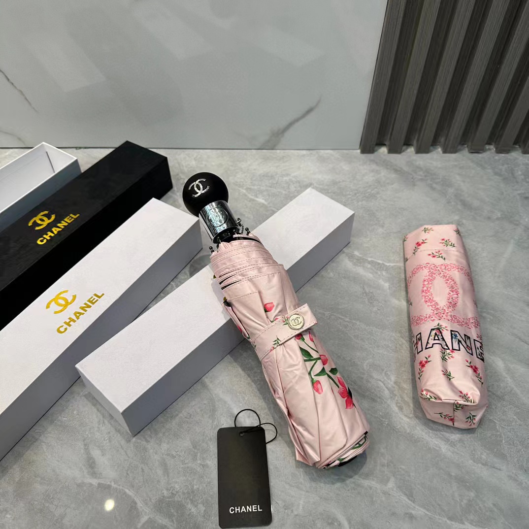 CHANE1 ビッグロゴ 小花折りたたみ傘【50％割引+送料無料】