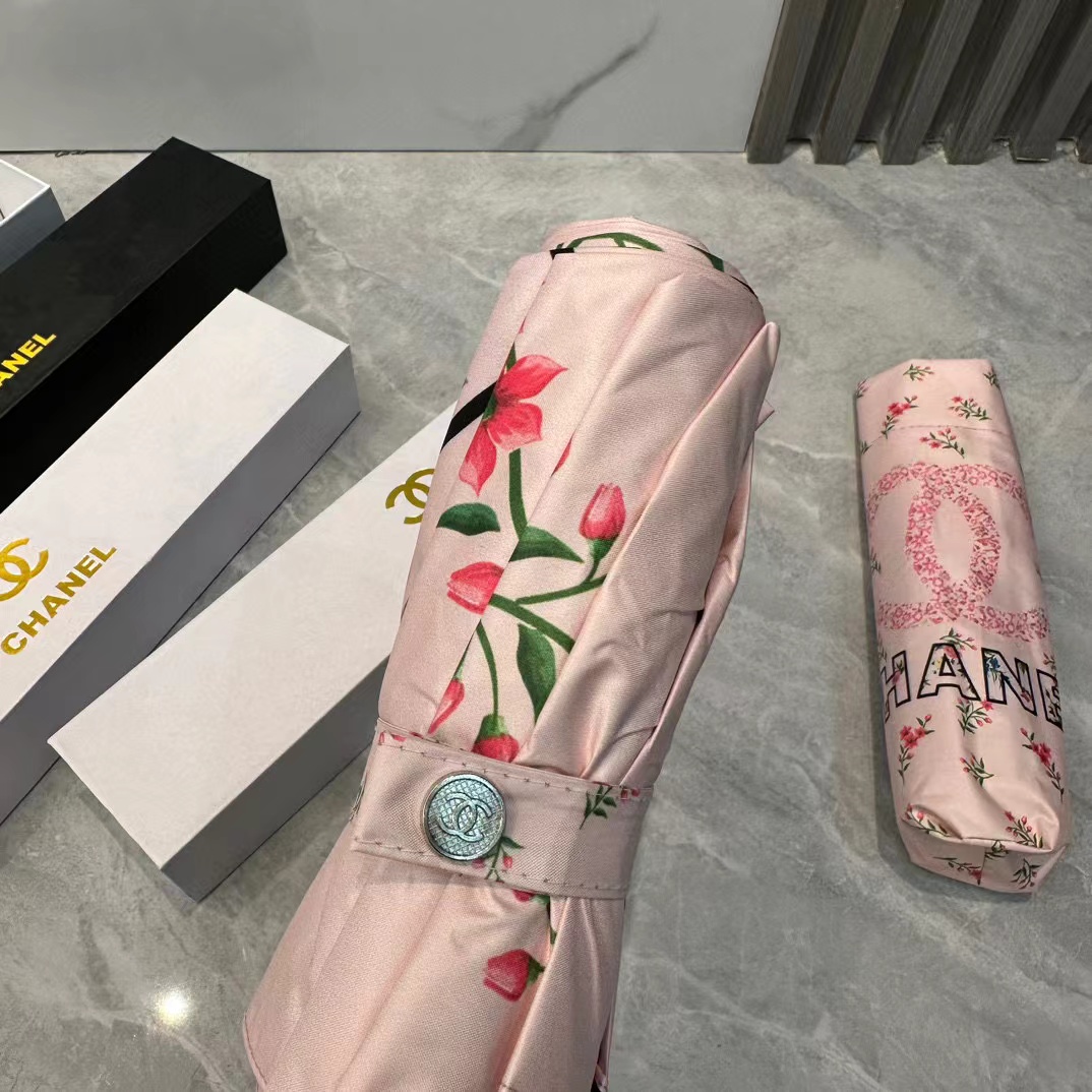 CHANE1 ビッグロゴ 小花折りたたみ傘【50％割引+送料無料】