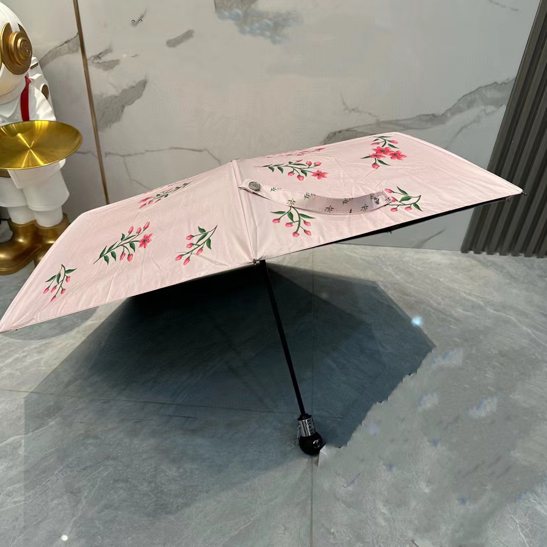 CHANE1 ビッグロゴ 小花折りたたみ傘【50％割引+送料無料】