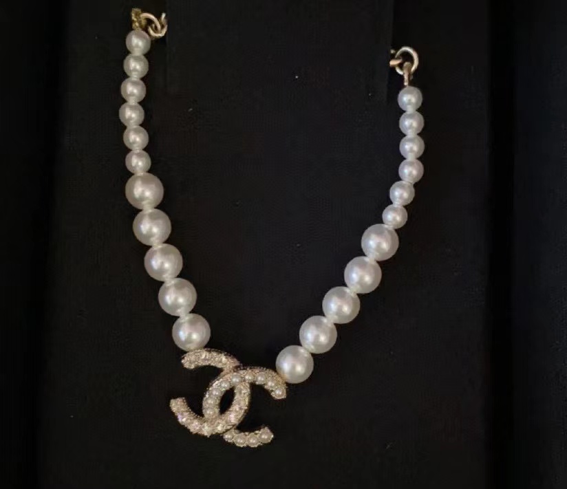 CHANE1 ダブルC パールネックレス AS【50％割引+送料無料】