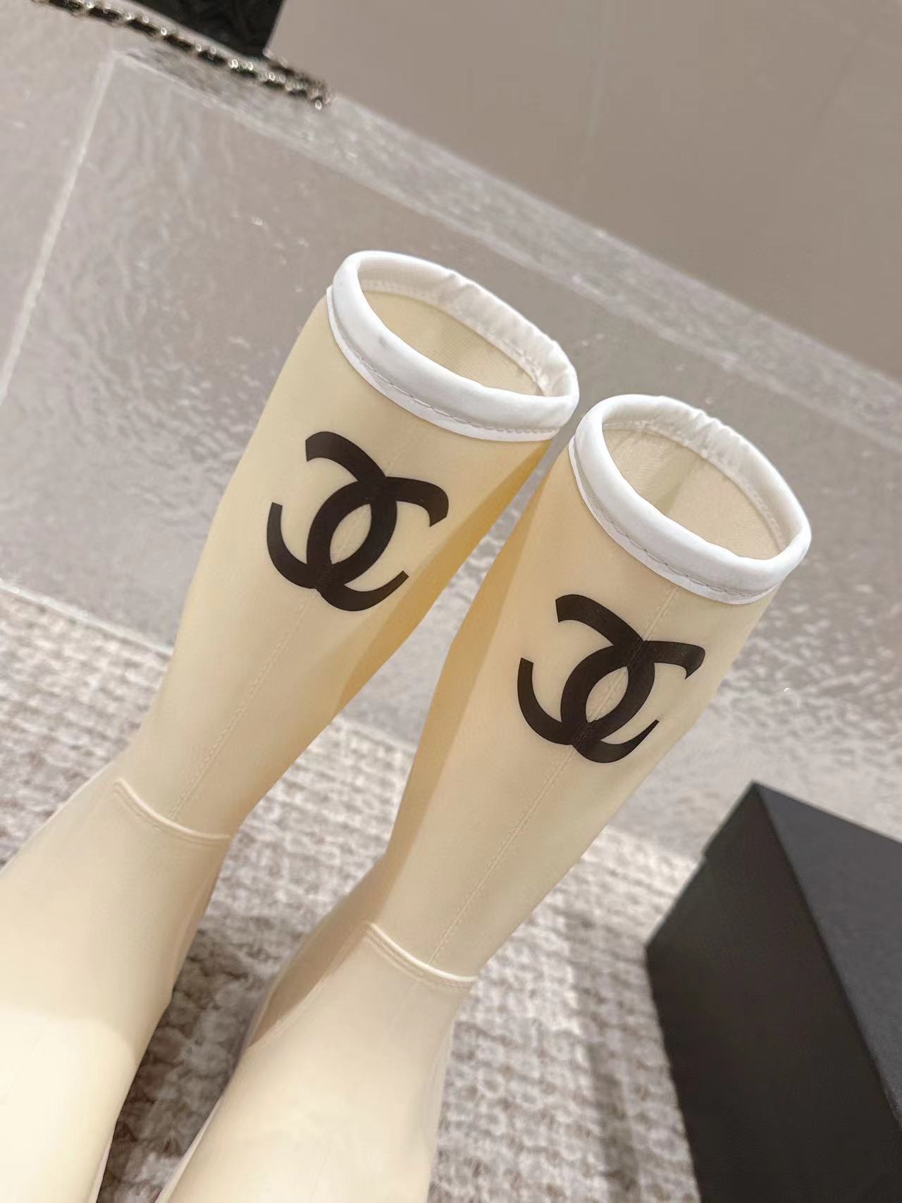 CHANE1 高品質ダブルCロゴレインブーツ【50％割引+送料無料】