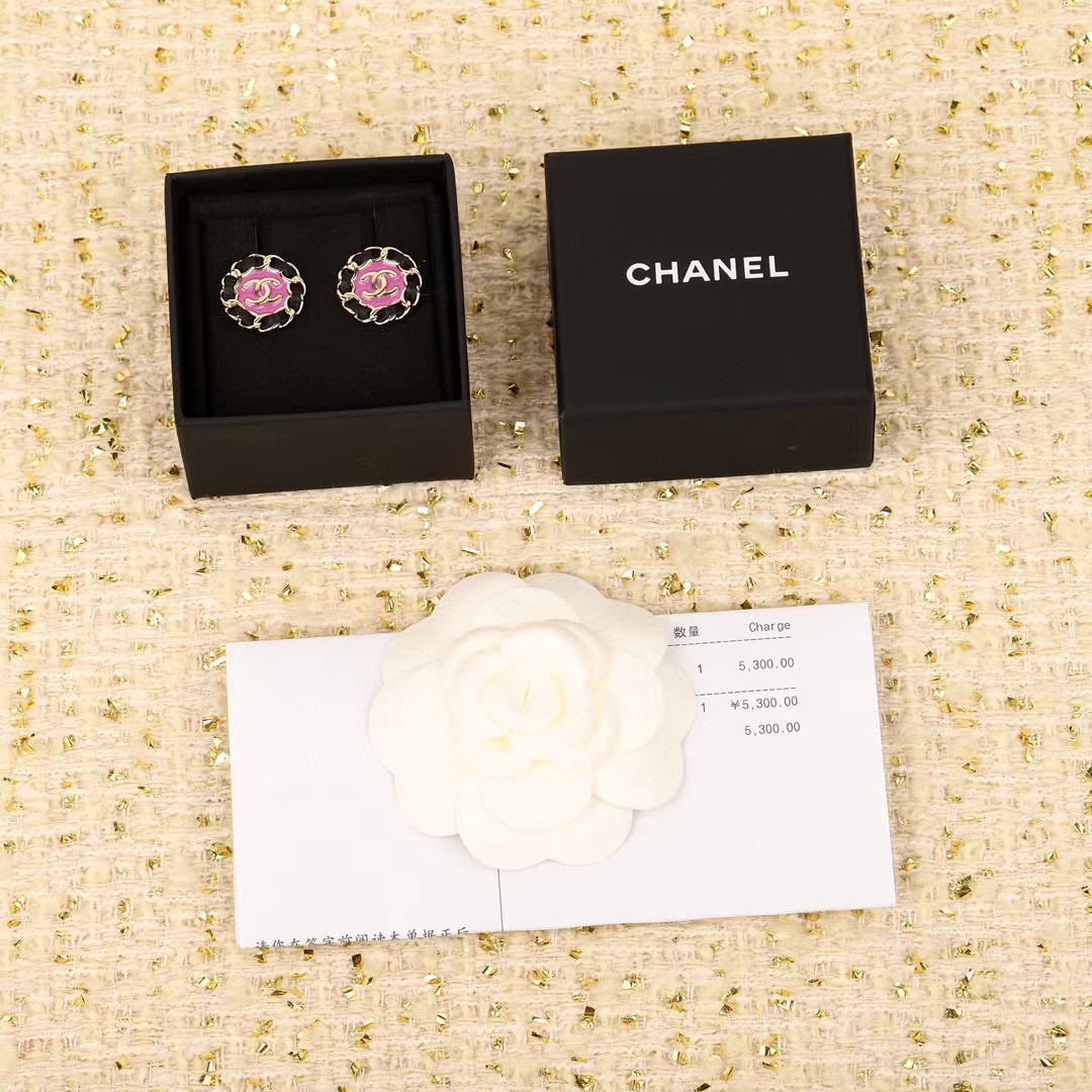 CHANE1 ダブルC ラウンドピアス【50％割引+送料無料】