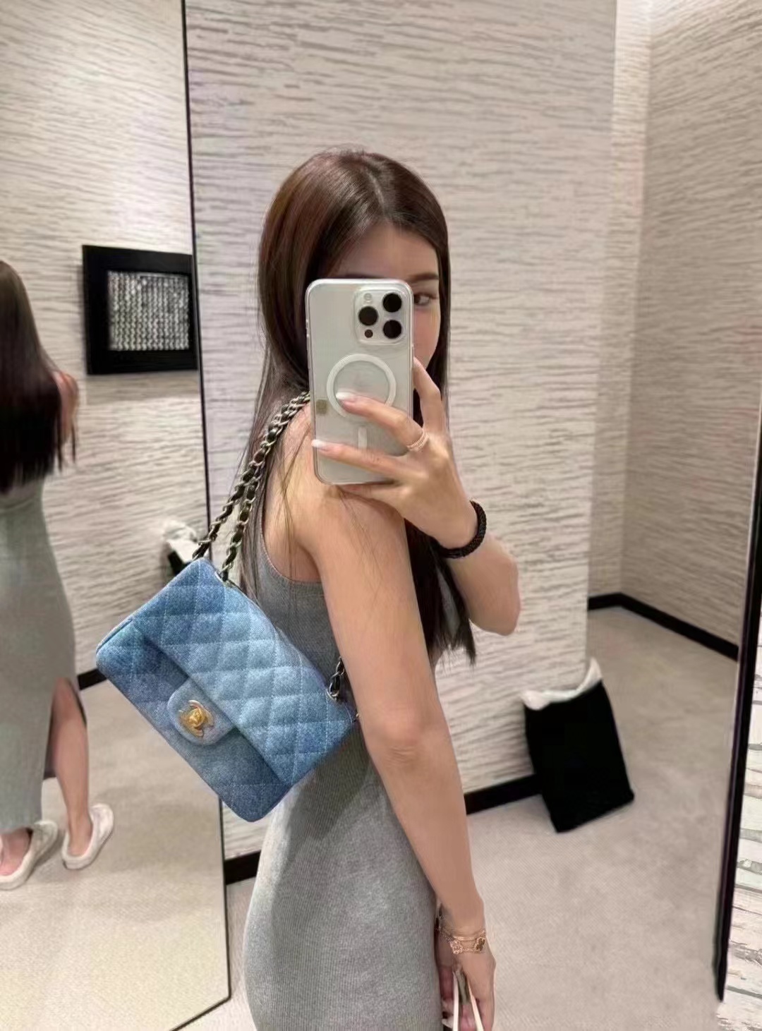 CHANE1 新作デニムチェーンショルダークロスボディバッグ【50%割引+送料無料】