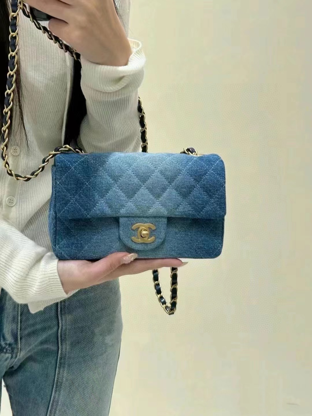 CHANE1 新作デニムチェーンショルダークロスボディバッグ【50%割引+送料無料】