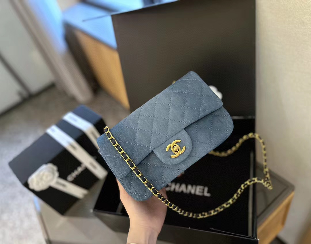 CHANE1 新作デニムチェーンショルダークロスボディバッグ【50%割引+送料無料】