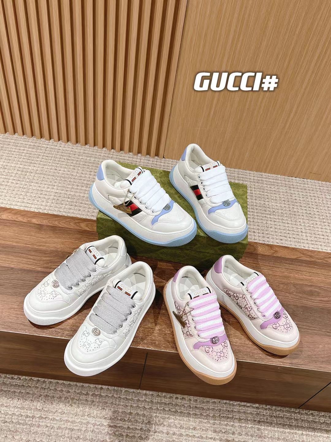 GUCC1 高品質ダブルG 厚底カジュアルシューズ【50％割引+送料無料】