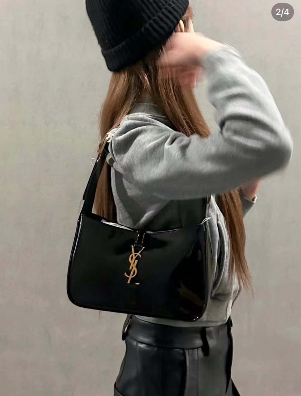 YSL パテントレザー 脇下バッグ【50％割引+送料無料】