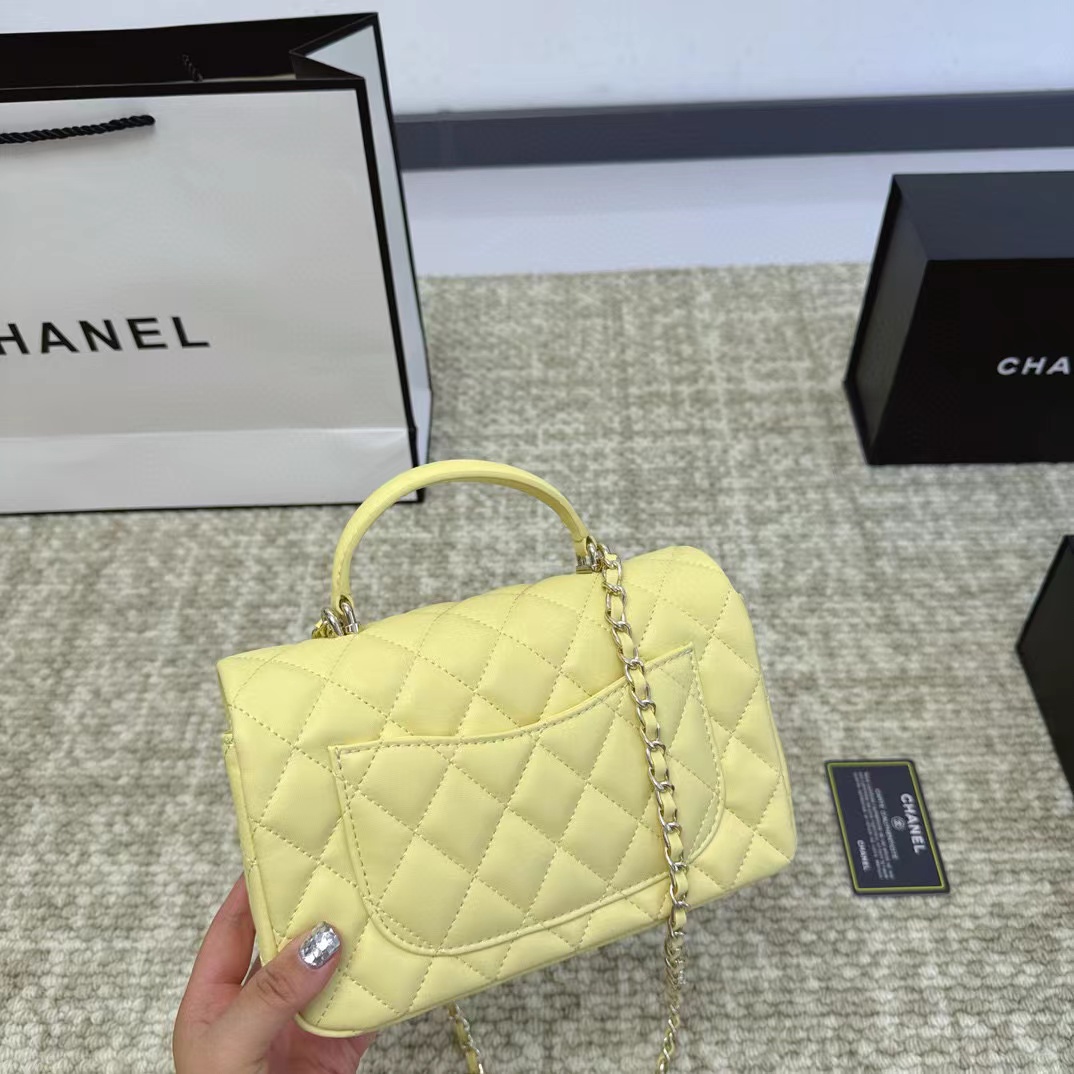 CHANE1 イエロー チェーン ショルダー クロスボディ バッグ【50%割引+送料無料】