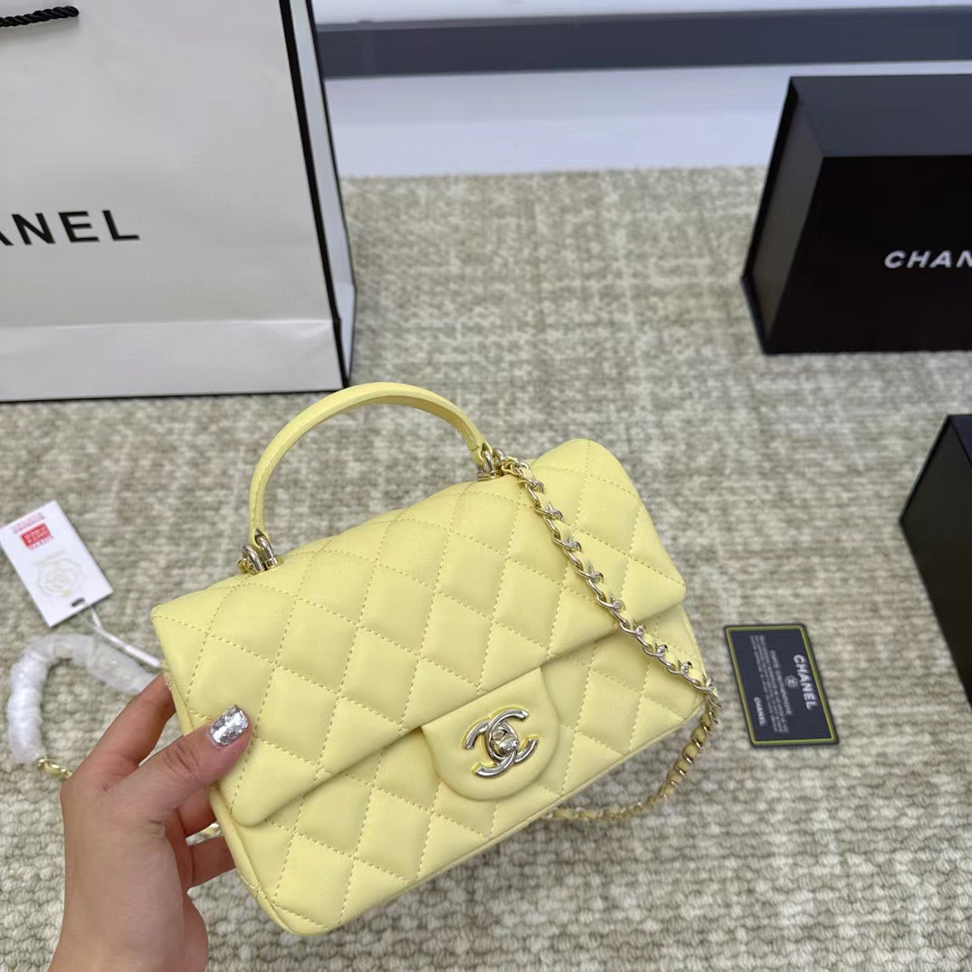 CHANE1 イエロー チェーン ショルダー クロスボディ バッグ【50%割引+送料無料】