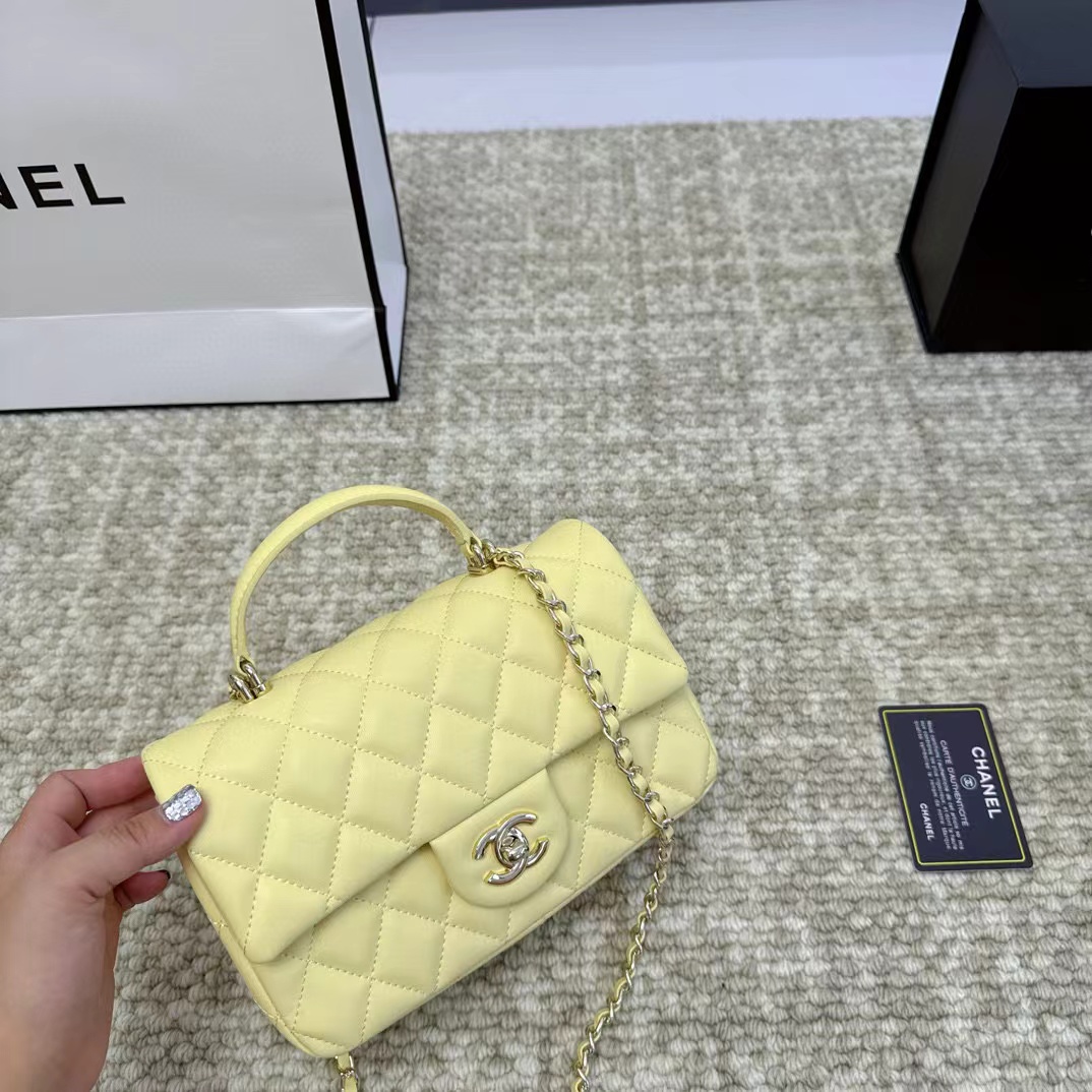 CHANE1 イエロー チェーン ショルダー クロスボディ バッグ【50%割引+送料無料】