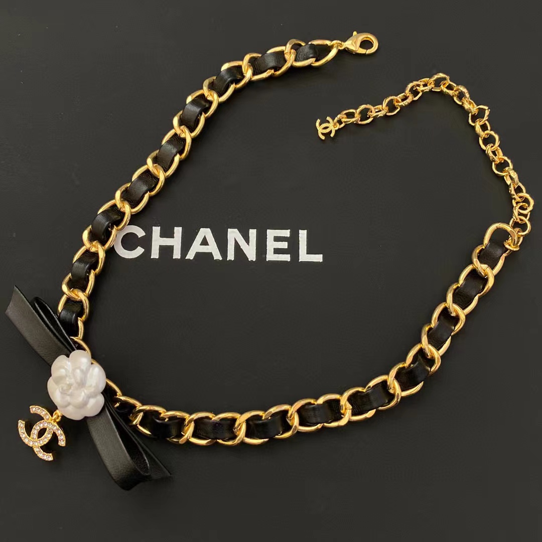 CHANE1 ダブルC カメリア ネックレス【50%割引+送料無料】