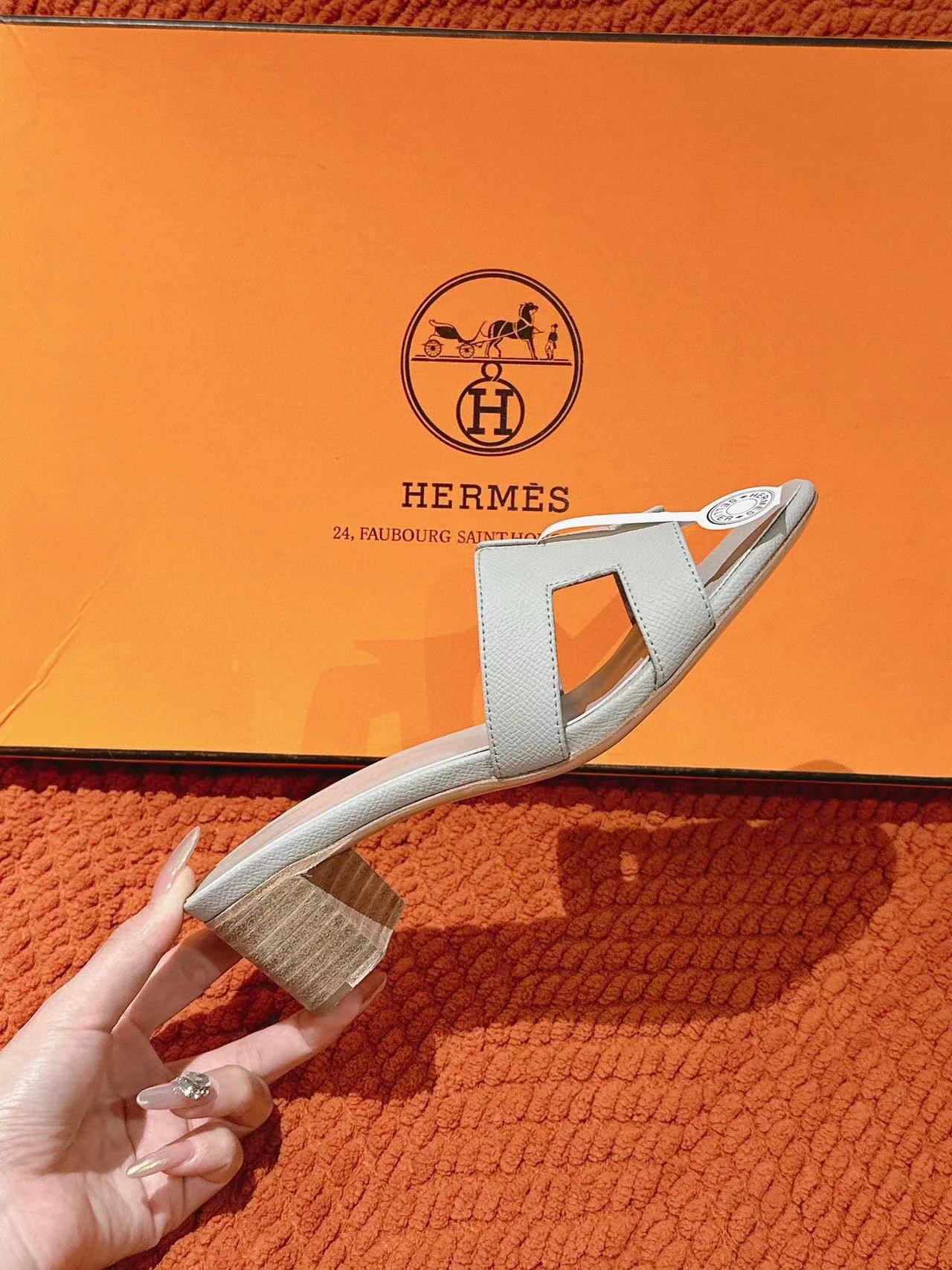HERME5 Qasis 高品質のHハイヒールスリッパ【50％割引+送料無料】
