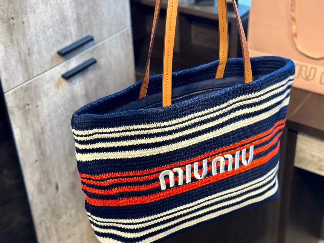 M1UM1U ビーチ刺繍レターショッピングバッグ【50％割引+送料無料】