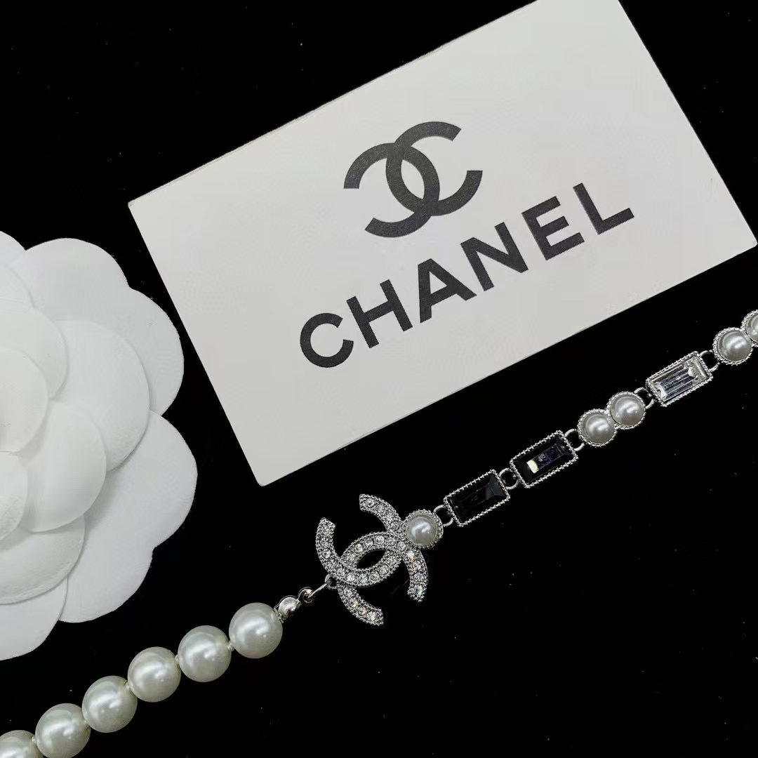 CHANE1 パールとダイヤモンドのセーター チェーン【50%割引+送料無料】