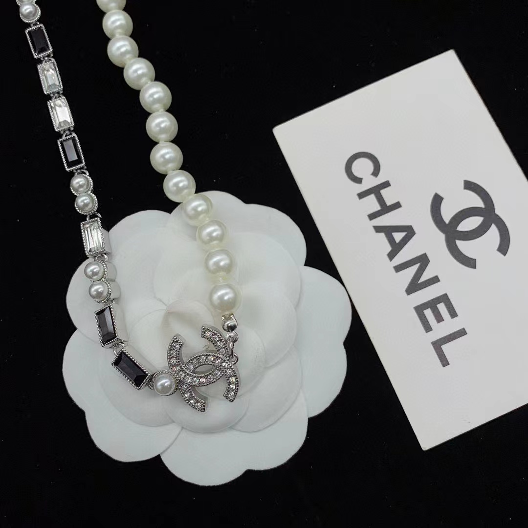 CHANE1 パールとダイヤモンドのセーター チェーン【50%割引+送料無料】