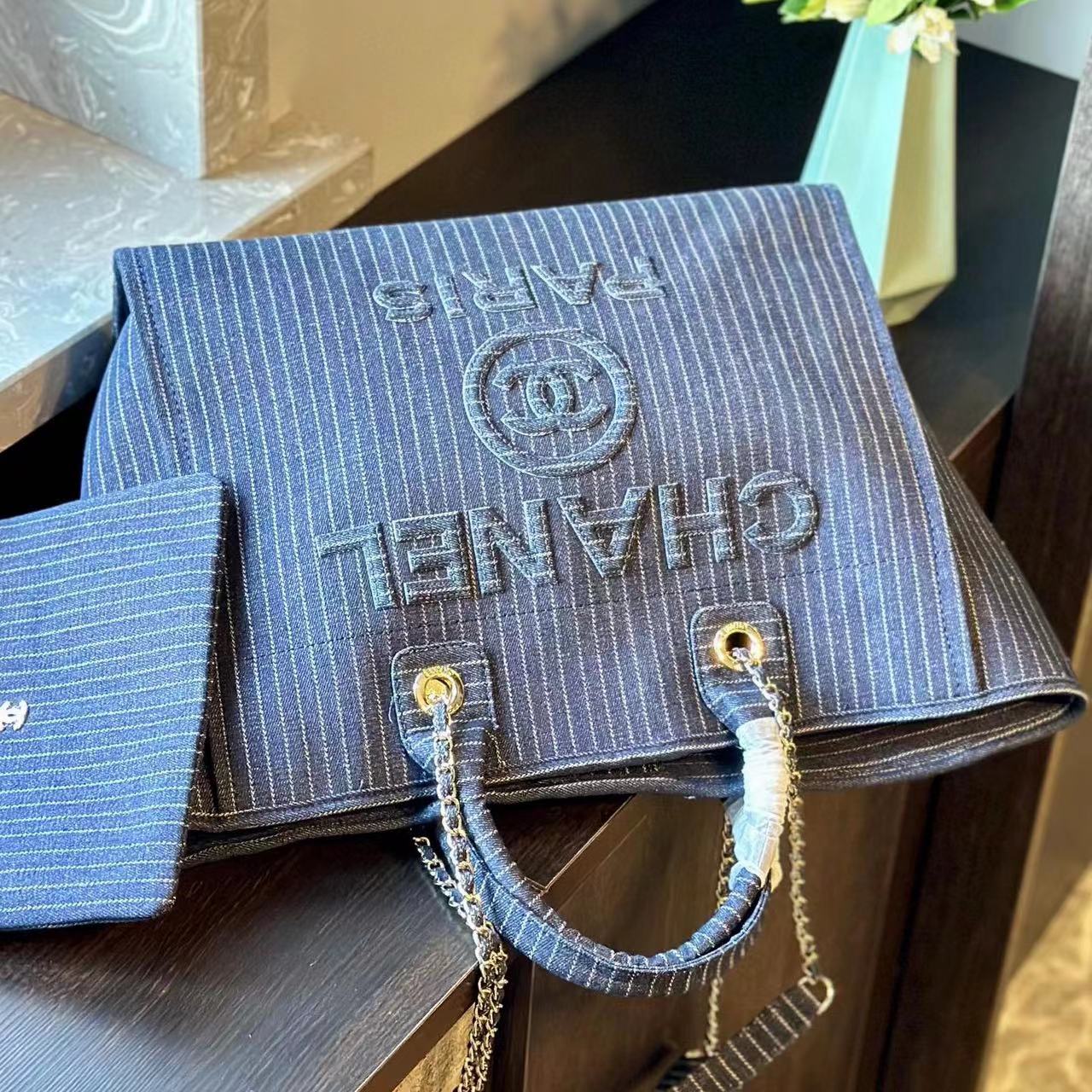 CHANE1 チェーンデニムショッピングバッグ【50%割引+送料無料】