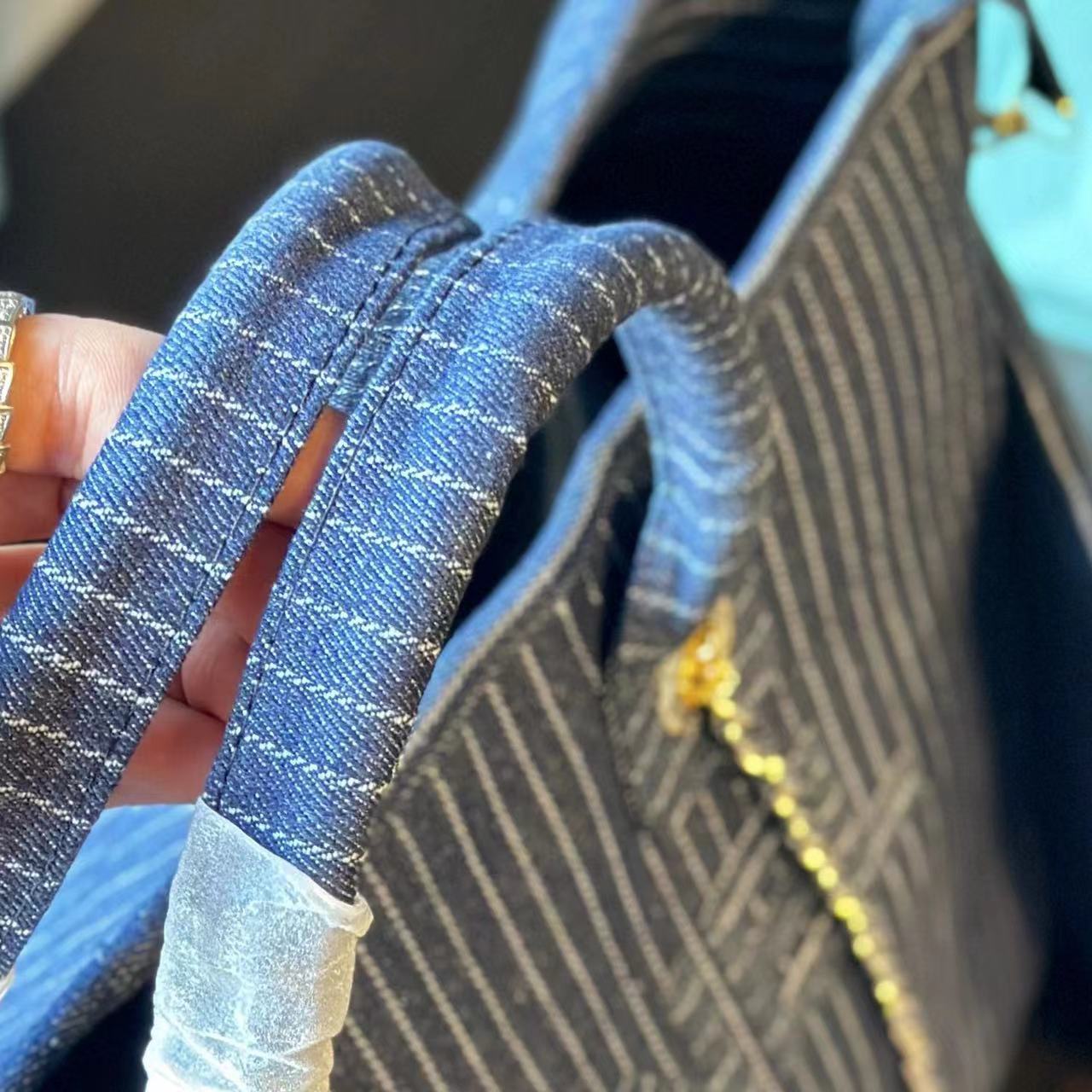 CHANE1 チェーンデニムショッピングバッグ【50%割引+送料無料】