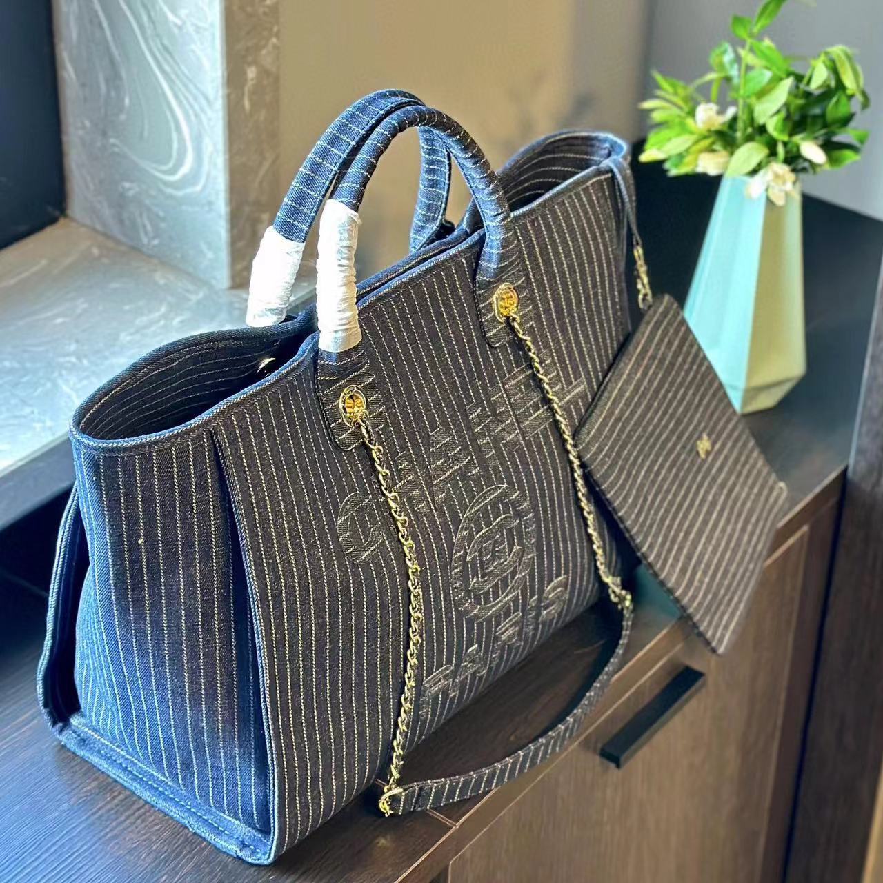 CHANE1 チェーンデニムショッピングバッグ【50%割引+送料無料】