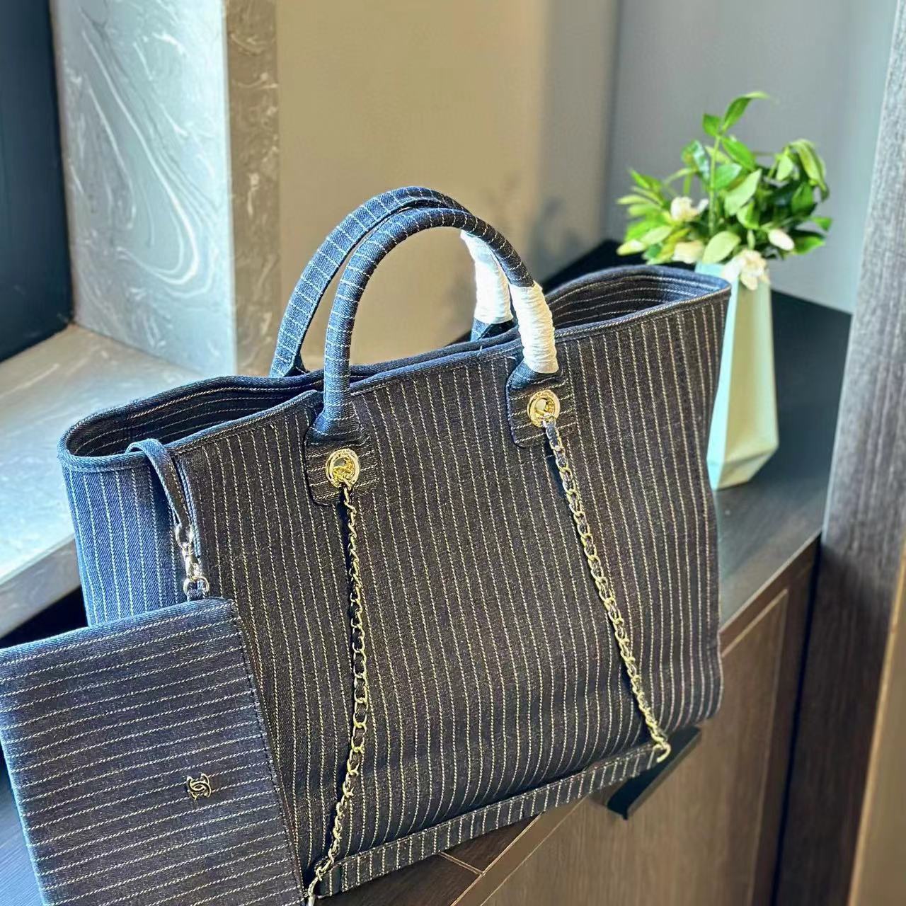 CHANE1 チェーンデニムショッピングバッグ【50%割引+送料無料】