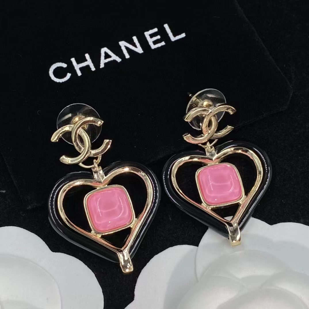 CHANE1 ピンク ハート スタッド ピアス【 50％割引+送料無料】