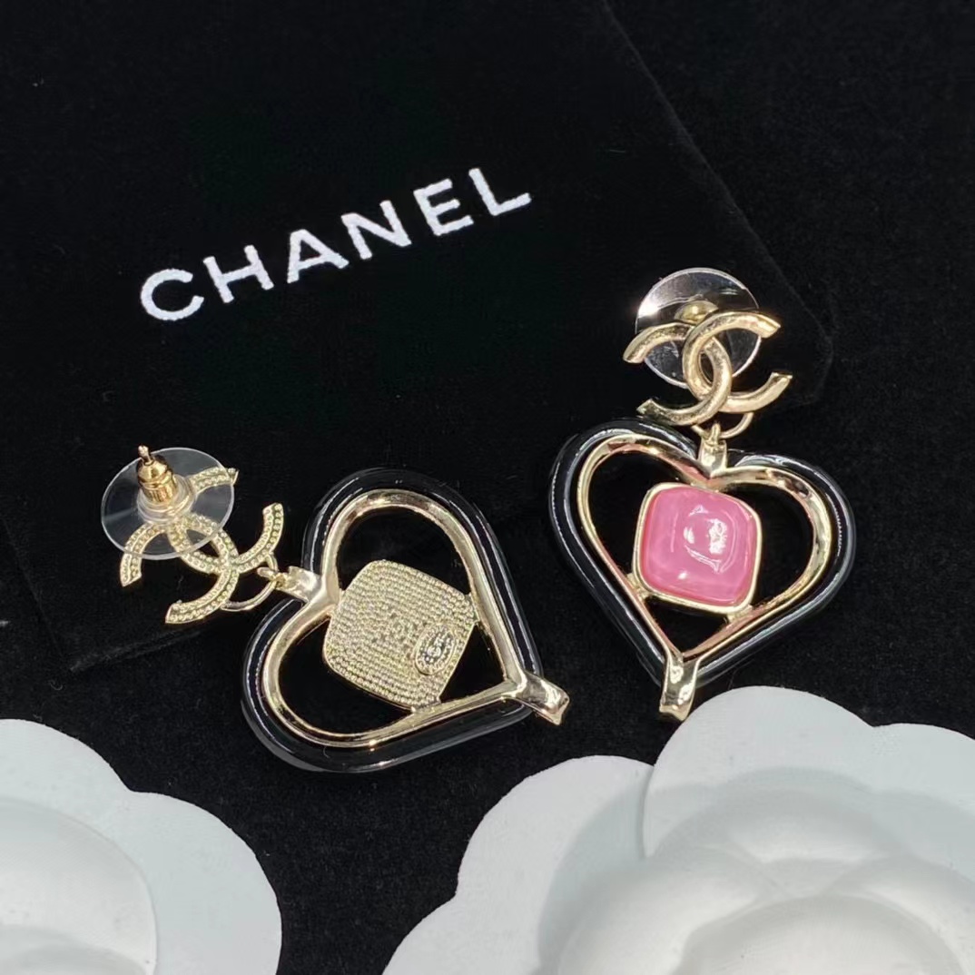 CHANE1 ピンク ハート スタッド ピアス【 50％割引+送料無料】