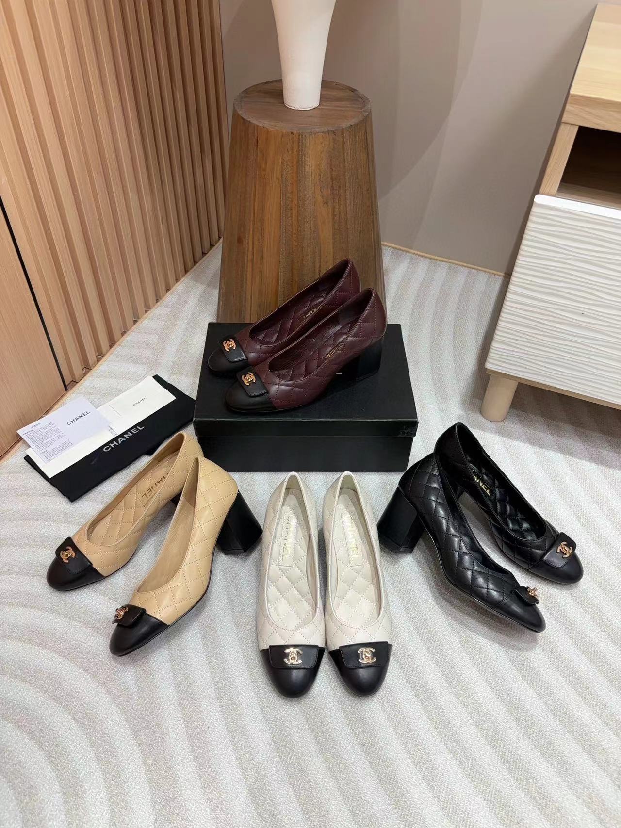 CHANE1 高品質シープスキンチェック柄ハイヒール【50％割引+送料無料】