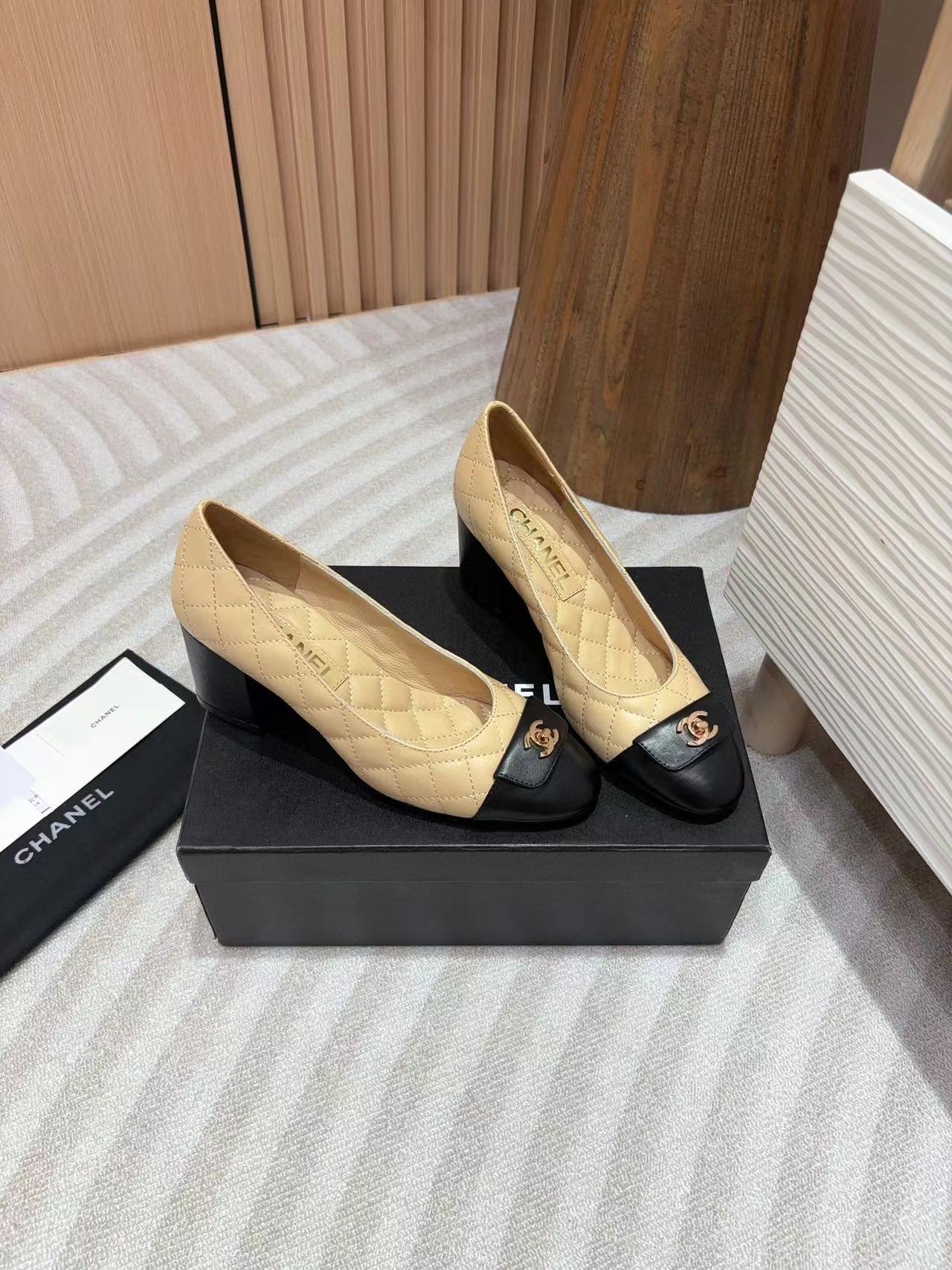 CHANE1 高品質シープスキンチェック柄ハイヒール【50％割引+送料無料】