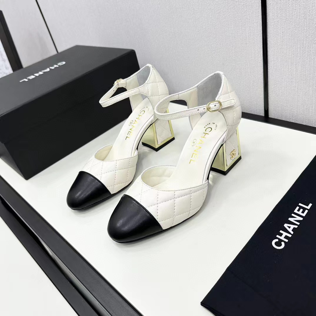 CHANE1 高品質シープスキン カラーブロック メリージェーン ハイヒール【50％割引+送料無料】