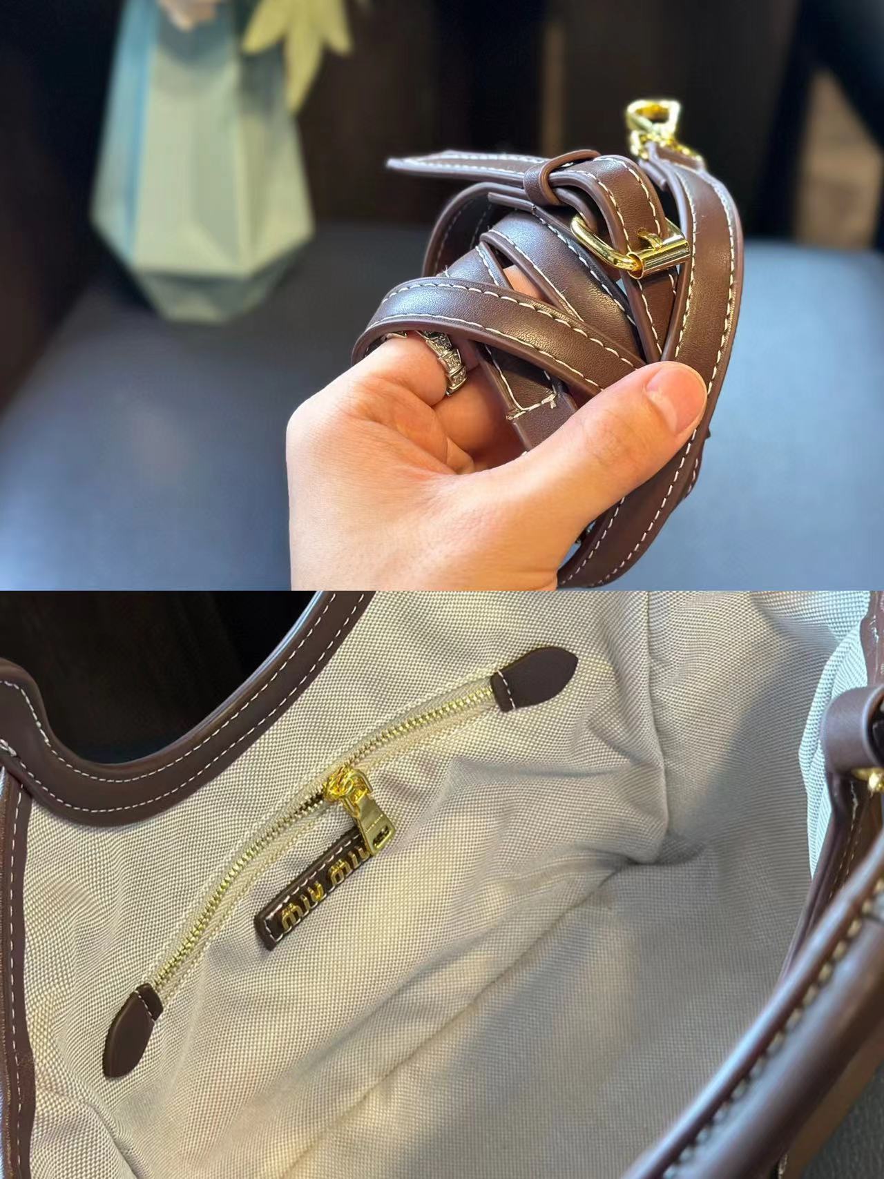 M1UM1U ブラウン シンプル ハンドバッグ【50％割引+送料無料】