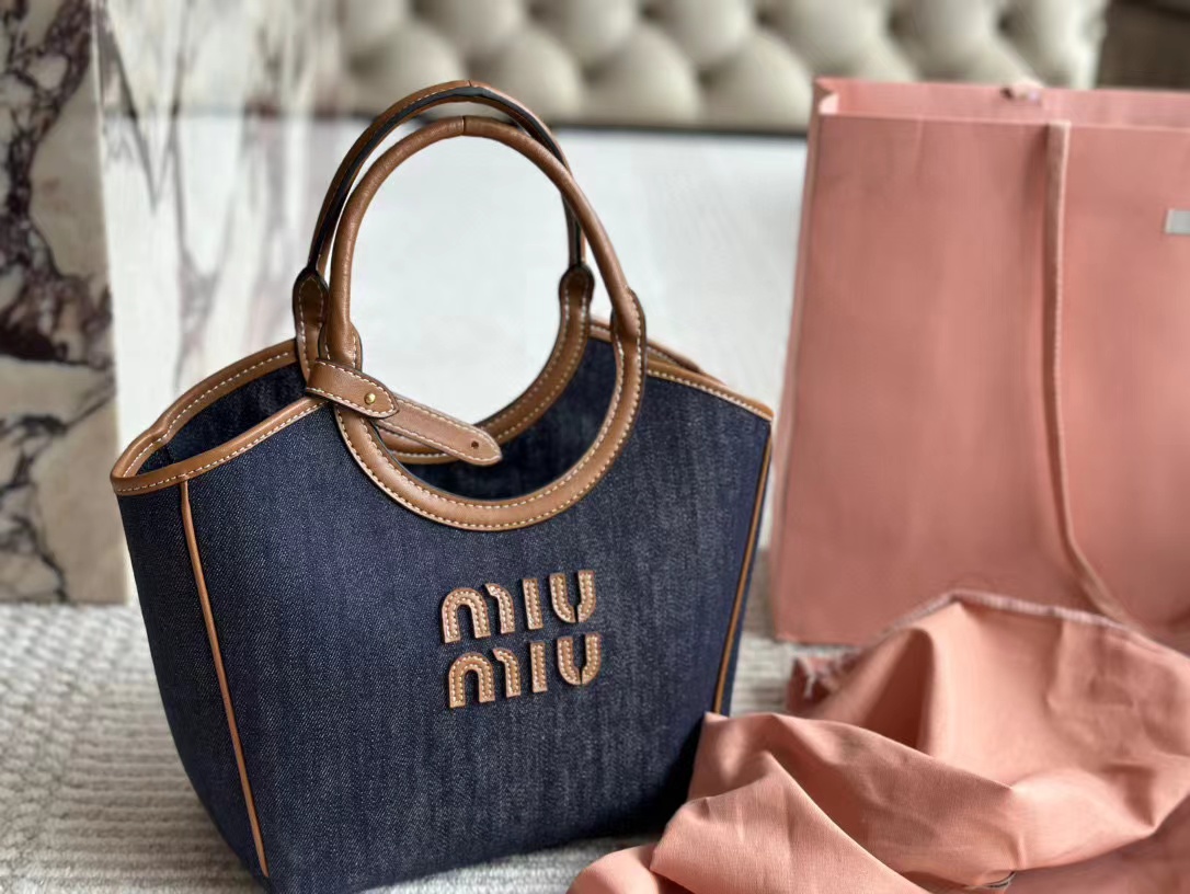 M1UM1U シンプルデニムトートバッグ【50％割引+送料無料】