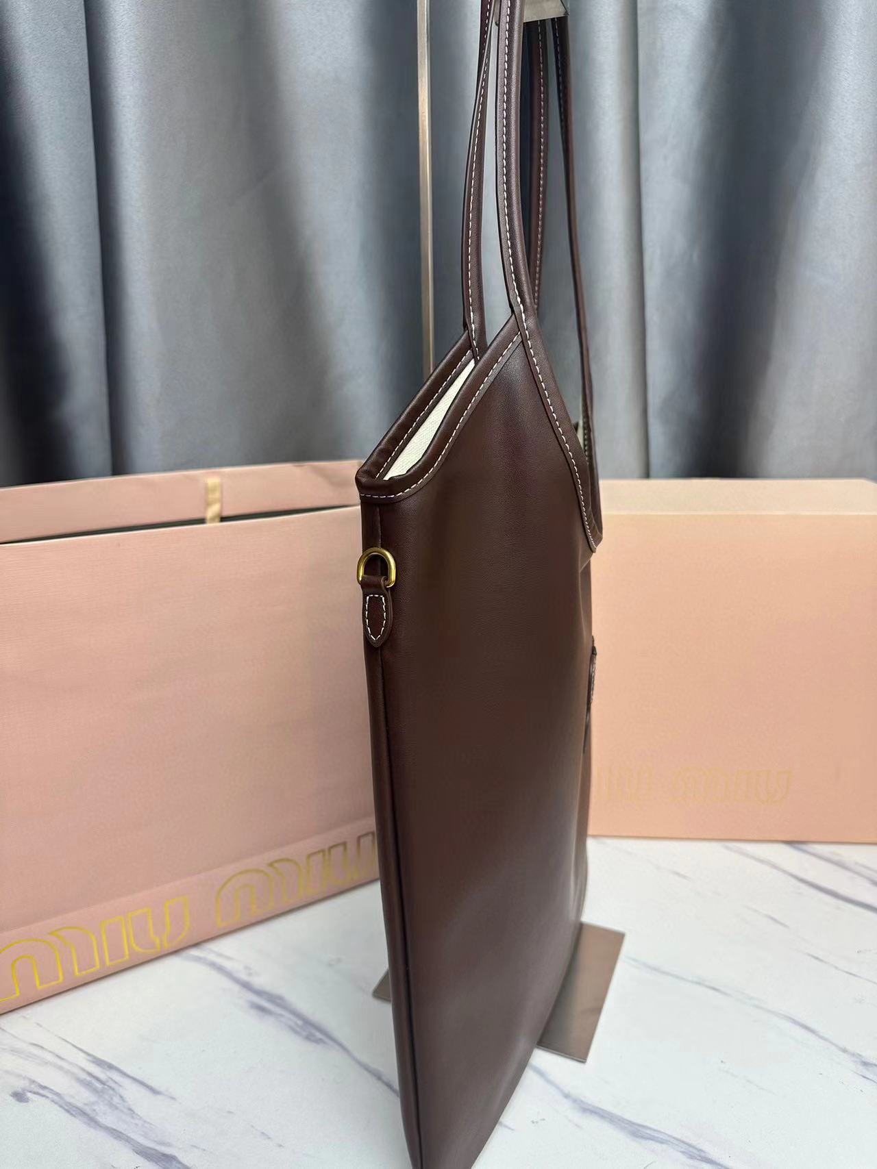 M1UM1U シンプル牛革ショッピングバッグ【50％割引+送料無料】