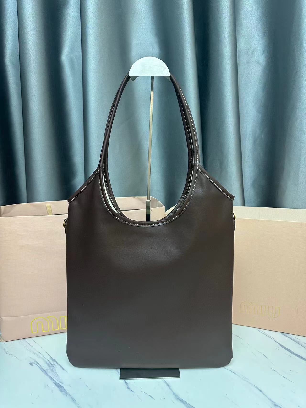 M1UM1U シンプル牛革ショッピングバッグ【50％割引+送料無料】