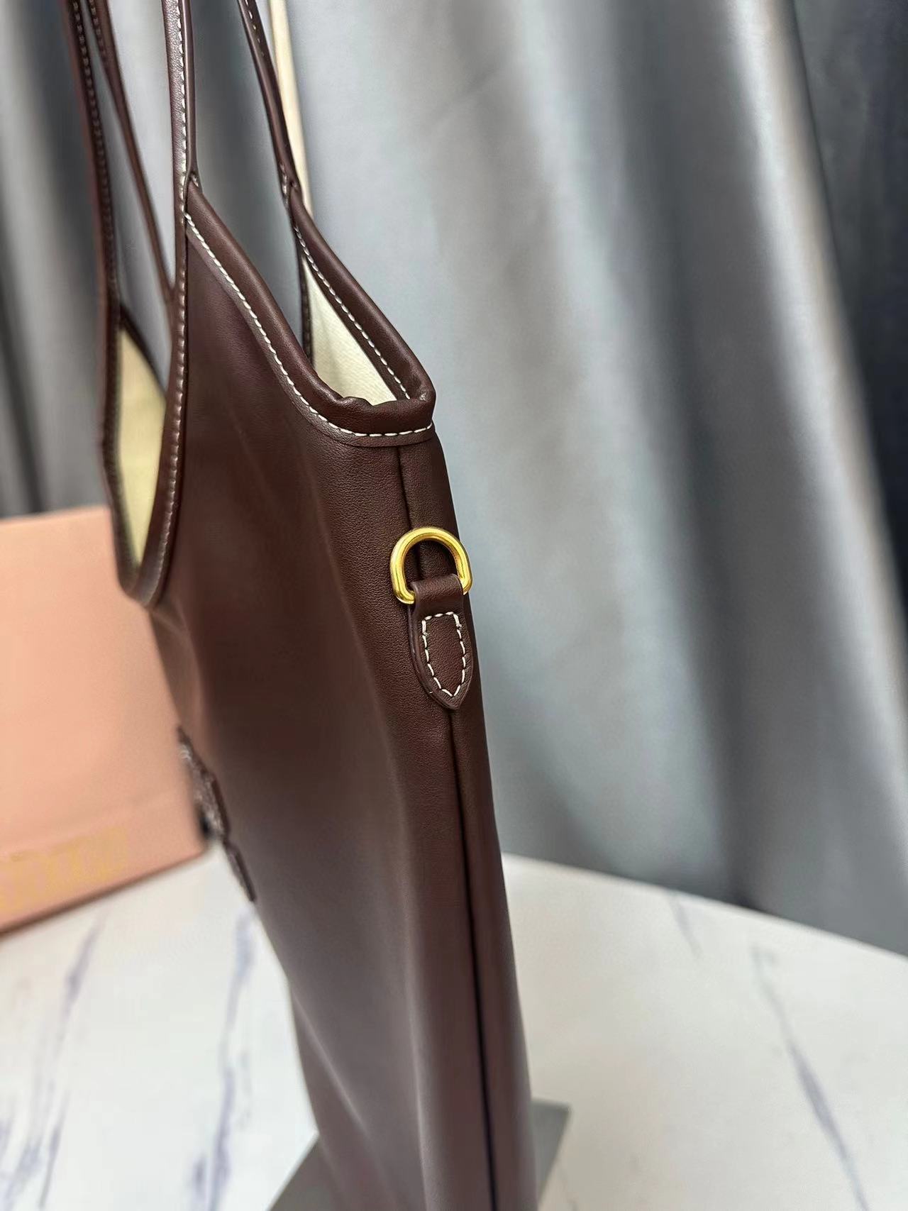 M1UM1U シンプル牛革ショッピングバッグ【50％割引+送料無料】