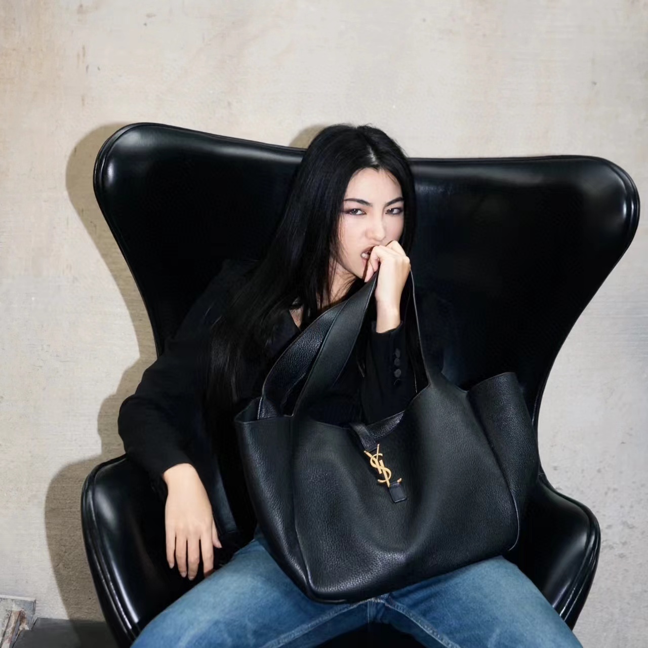YSL シンプル牛革ショッピングバッグ【50％割引+送料無料】