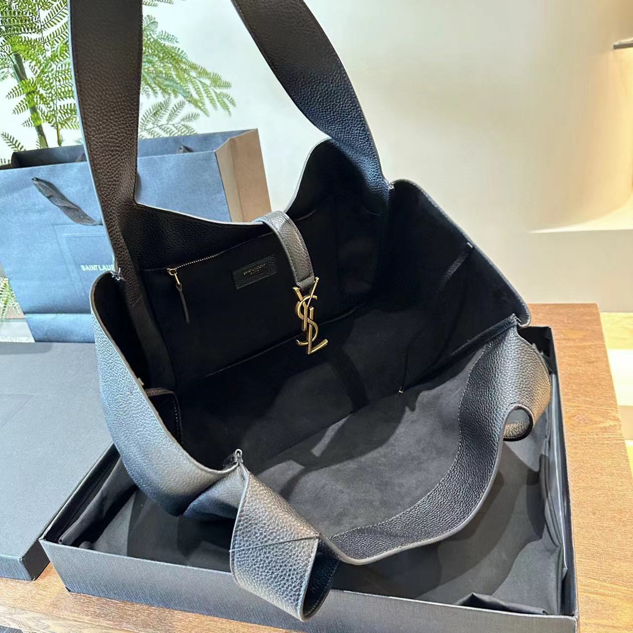 YSL シンプル牛革ショッピングバッグ【50％割引+送料無料】